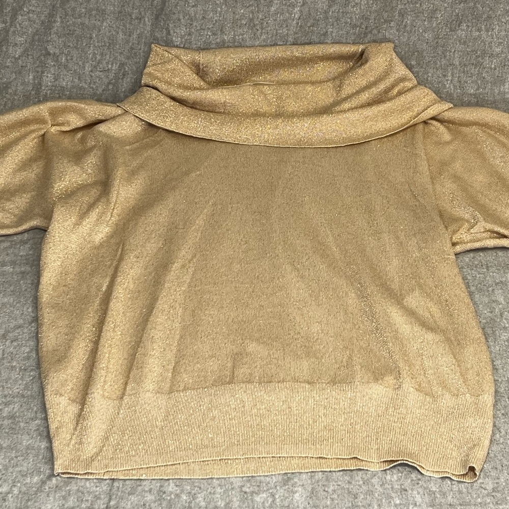 MICHEAL Michael Kors Gold cowl neck Sweater shirt NWT